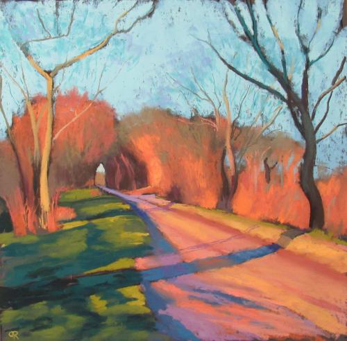 Lane on the Wolds, evening sun