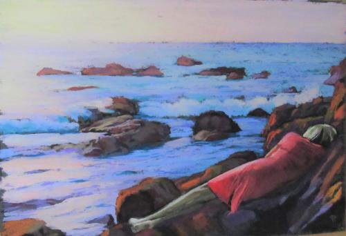 She dreams among the Island rocks