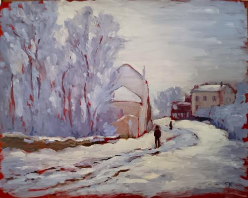 Snow at Argenteuil II - after Monet