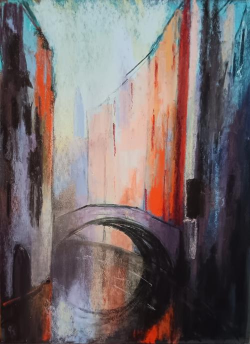 Venice side canal and bridge